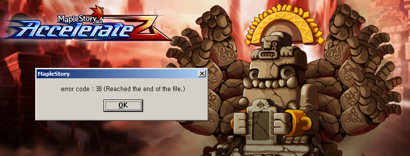error code 38 reached the end of the file maple