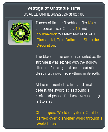 Fragment of Unstable Time
