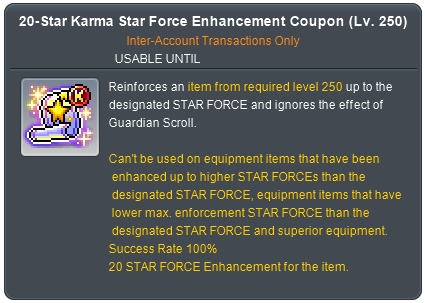 20-Star Karma Star Force Enhancement Coupon (Lv. 250)