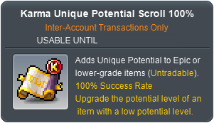 Karma Unique Potential Scroll 100%
